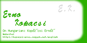 erno kopacsi business card